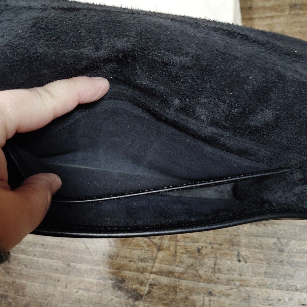 Vintage Coach Bag Purse Pocket Crossbody Black Leather 9755 Strap Dust Bag Tag - Picture 8 of 14